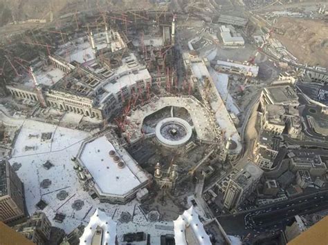 Bird's eye view of the masjid al haram under construction