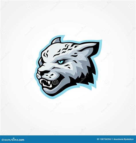 Snow Leopard Head Mascot Logo Design Stock Vector - Illustration of ...