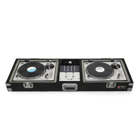 Silver Gemini DJ Turntables + Mixer & Coffin - Gil & Roy Props