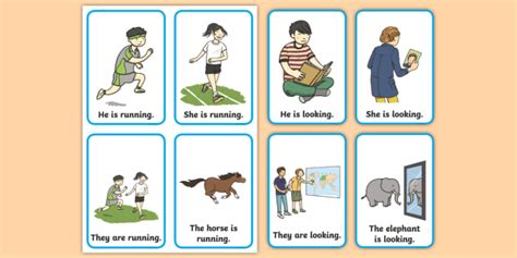 Verbs with Pictures Flashcards (Present Tense)