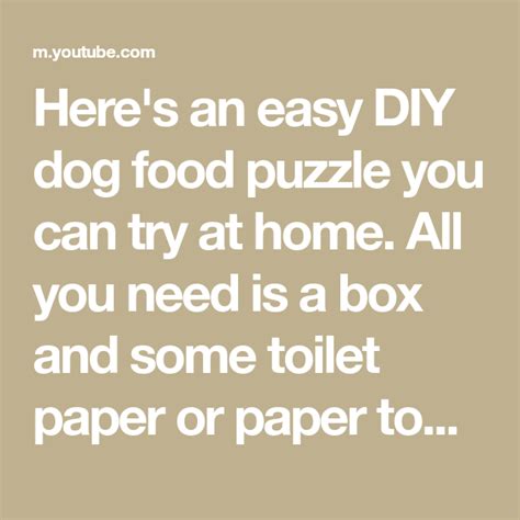 Here's an easy DIY dog food puzzle you can try at home. All you need is ...