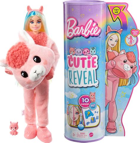 Barbie Doll Cutie Reveal Llama Plush Costume Doll with Pet, Color ...