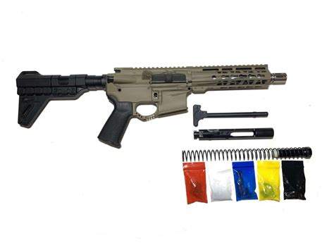 AR 15 American Flag FDE Complete Pistol Kit with Polymer Brace & Magpul Grip- BLK