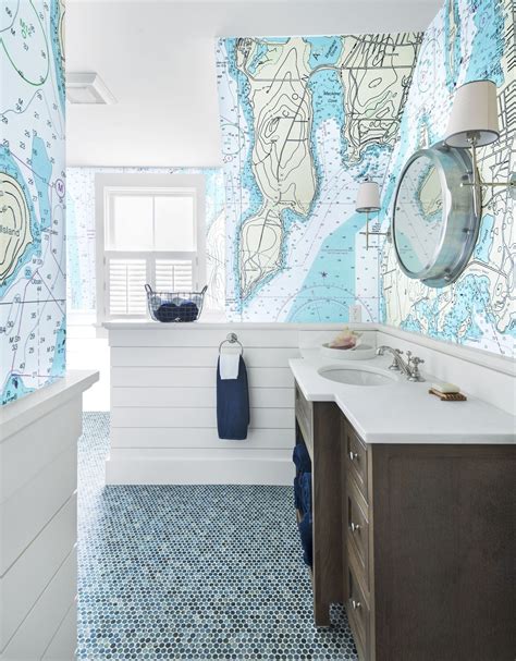 Goodbye, White Walls. Hello, Personality! | Beach bathroom decor, Beach ...