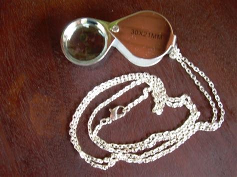 Jewelers loupe necklace 32 silver chain magnifier by flaladybug