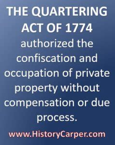 The Quartering Act of 1774 - The History Carper