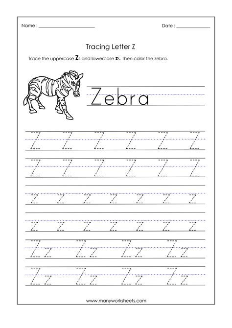 Letter Z Worksheets Pre K | AlphabetWorksheetsFree.com