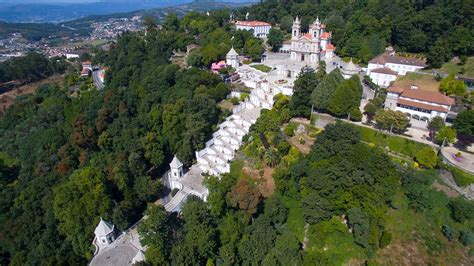 Santuário do Bom Jesus do Monte vista aérea - Bom Jesus do Monte Sanctuary aerial view - 4K ...