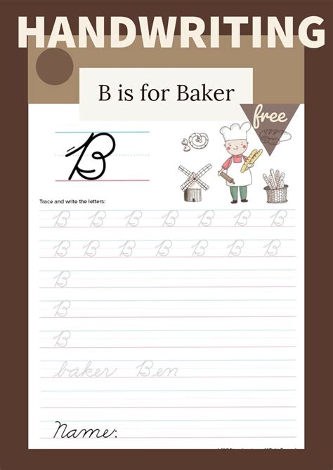 Cursive Uppercase B Worksheet | Cursive uppercase letters, Handwriting ...