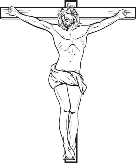 Jesus Christ Crucified On The Cross Coloring Page | Jesus drawings, Jesus coloring pages, Jesus ...