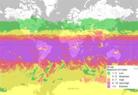 Maximum UV Index : MapPorn