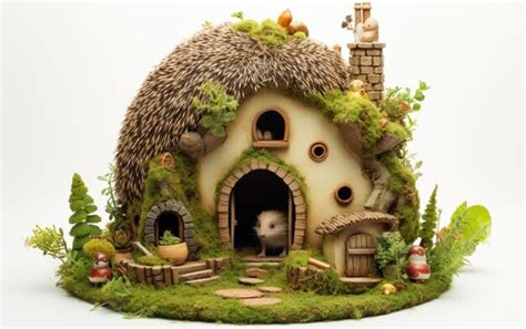 Premium AI Image | Hedgehog Habitat on White Background