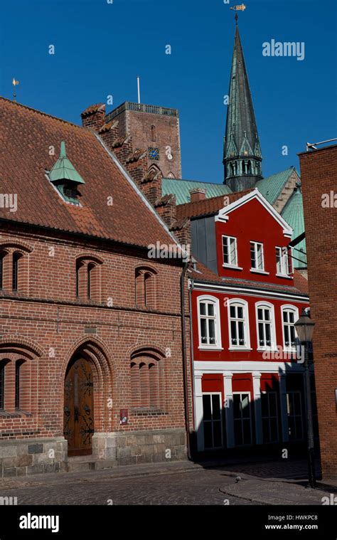 Street of Ribe, medieval town, ancient capital of Denmark Stock Photo ...