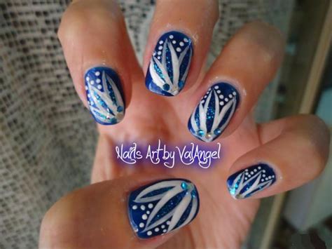 ValAngel Nails Art: Nail art Blu Sparkling