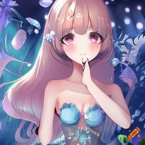 Anime-style princess underwater