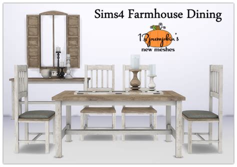 Sims 4Farmhouse Dining Set "Candle Holder 1" "Glass Candle Holder with Candle" | Farmhouse ...