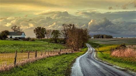 Download Fence Road Man Made Farm 4k Ultra HD Wallpaper