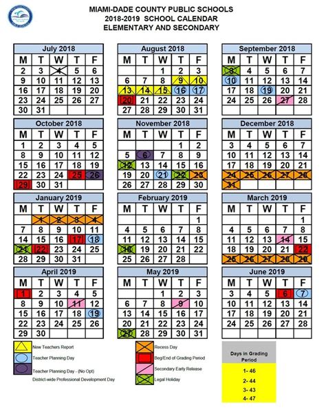 the school calendar for mar - dae county public schools is shown in ...