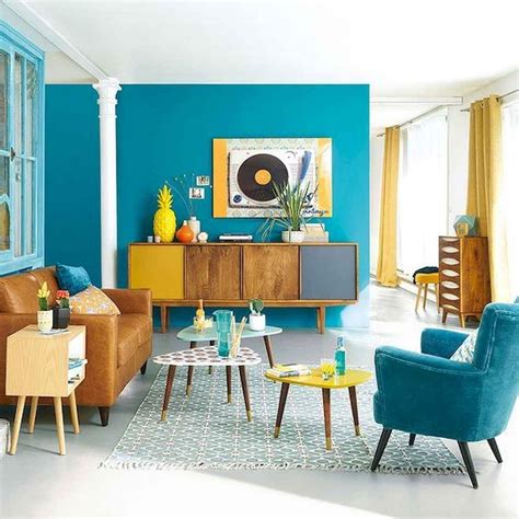 80 Stunning Colorful Living Room Decor Ideas And Remodel for Summer Project 67 | Retro living ...