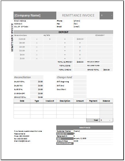 Remittance Advice Template for MS Excel | Word & Excel Templates