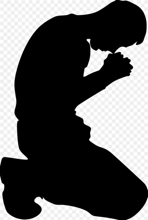 Praying Hands Kneeling Silhouette Clip Art, PNG, 863x1280px, Praying ...