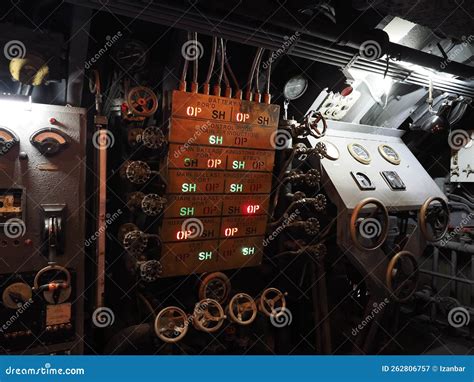 Inside Ii World War Submarine Control Room Stock Image - Image of ...