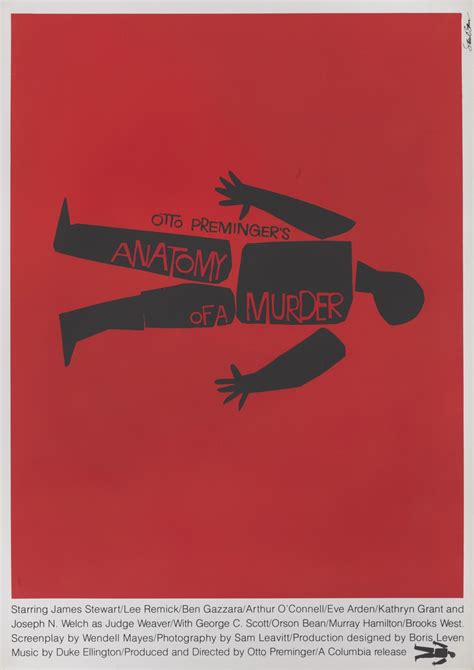 ANATOMY OF A MURDER (1959) MID 1980s SPECIAL SILKSCREEN POSTER, US | Original Film Posters ...