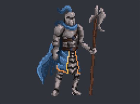 Pixel art knight by Adam Hoffman on Dribbble