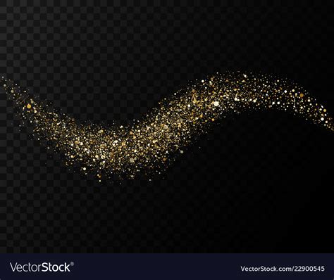 Glitter wave on transparent background gold Vector Image