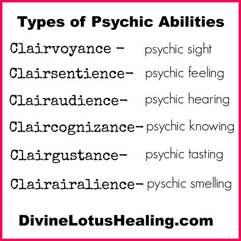 Types of Psychic Abilities