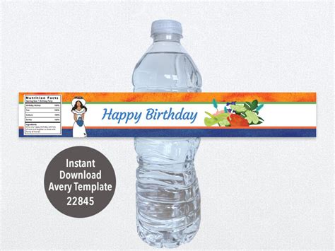 Printable Birthday Water Bottle Label English - Etsy