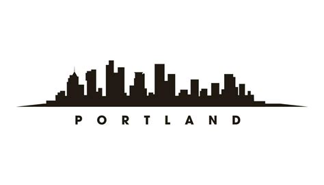 Portland skyline and landmarks silhouette vector 25462986 Vector Art at Vecteezy