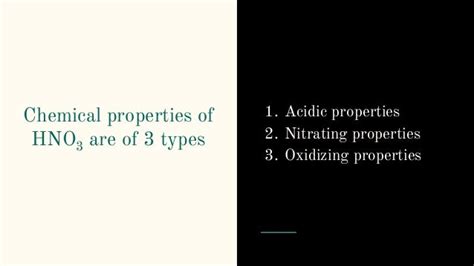 Chemical Properties of Nitric Acid