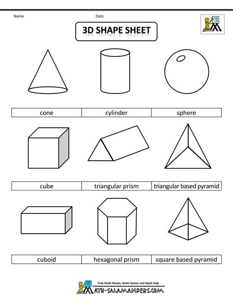 Printable 3d Shapes Pdf - Printable Word Searches