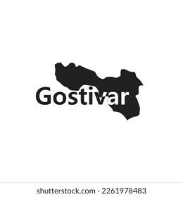 Gostivar Map Black Lettering Design On Stock Vector (Royalty Free ...