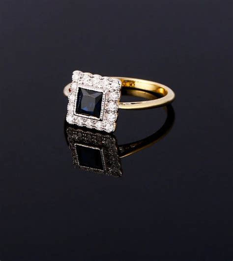 Sapphire Engagement Ring Square Cut Sapphire Ring 925 Silver - Etsy