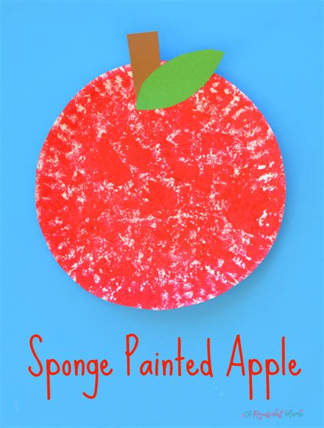 Sponge Painted Apple Craft for Kids - The Resourceful Mama