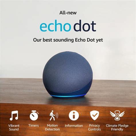 Amazon Echo Dot (5th Gen, 2022 release) Smart speaker with Alexa Deep Sea Blue B09B93ZDG4 - The ...