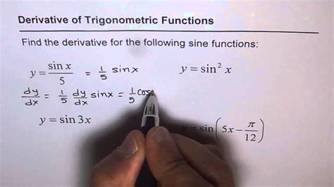 Derivative of Sine Functions - YouTube