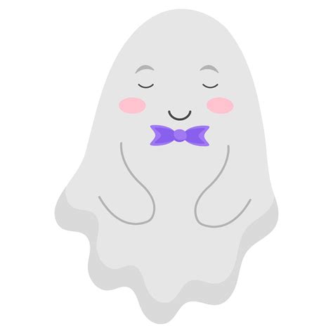 Cute ghost with a beautiful Halloween bow. Vector illustration. 10968988 Vector Art at Vecteezy