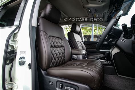 Toyota Land Cruiser Leather Seats Custom Design VIP Dark Brown — CARBI DECO