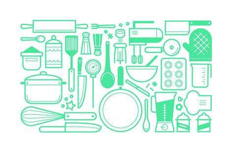 Flat cooking tools set bundle 565062 Vector Art at Vecteezy