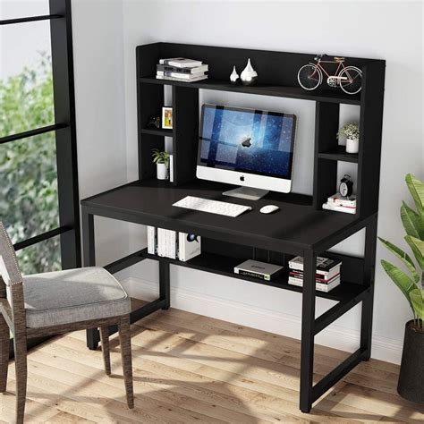 Tribesigns Computer Desk with Hutch, Modern Writing Desk with Storage ...