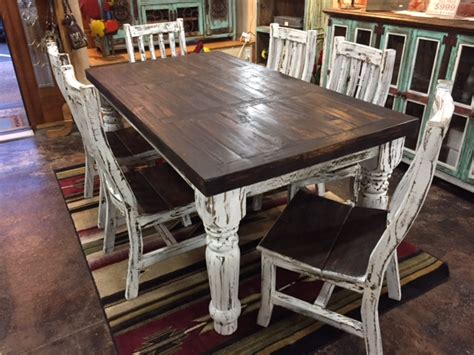 White Distressed Dining Room Set – Rick's Home Store