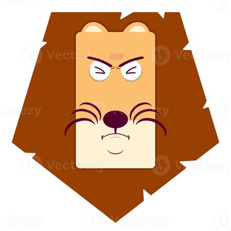 lion hurt face cartoon cute 15080618 PNG