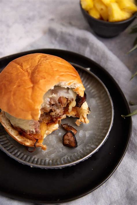 Skillet Pineapple Burgers with Provolone - Butter & Baggage