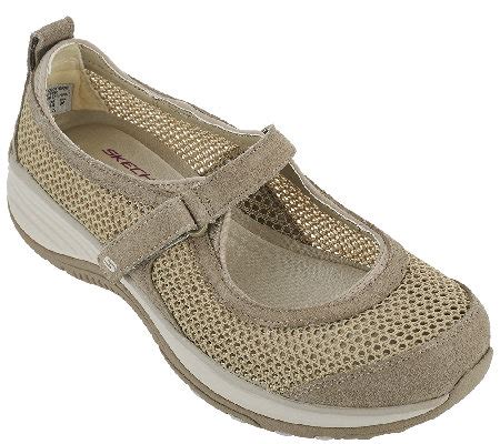 Skechers Suede & Mesh Relaxed Fit Mary Janes - Intergalatic — QVC.com