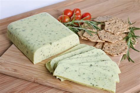 Try this non-dairy cheese recipe based on coconut and dried herbs. A great plant-based snack ...