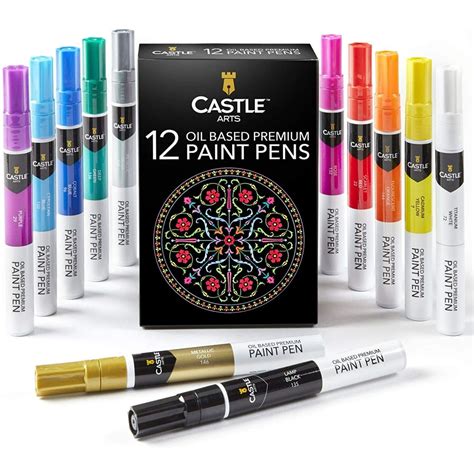 Castle Art Supplies 12 Oil Based Paint Pens Vibrant Premium Colored Markers - Walmart.com ...