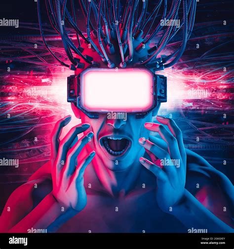 Cyberpunk illustration face hi-res stock photography and images - Alamy